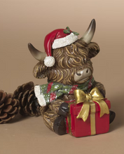 Load image into Gallery viewer, HOLIDAY HIGHLAND COW WEARING SCARF - SMALL
