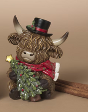 Load image into Gallery viewer, HOLIDAY HIGHLAND COW WEARING SCARF - SMALL
