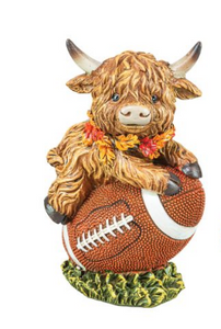 FOOTBALL MOUNTED HIGHLAND COW