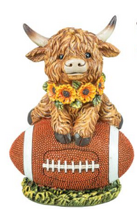FOOTBALL MOUNTED HIGHLAND COW
