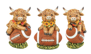 FOOTBALL MOUNTED HIGHLAND COW