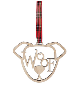 WOODEN WOOF ORNAMENT