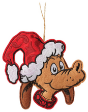Load image into Gallery viewer, FELT MAX IN SANTA HAT ORNAMENT
