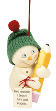 Load image into Gallery viewer, SNOWPINIONS - TWO REASONS I TEACH ORNAMENT
