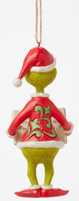 Load image into Gallery viewer, GRINCH HOLDING BOOK ORNAMENT
