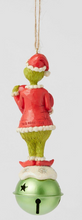 Load image into Gallery viewer, GRINCH ON BELL HOLDING DATED HEART ORNAMENT

