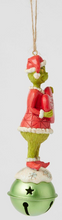 Load image into Gallery viewer, GRINCH ON BELL HOLDING DATED HEART ORNAMENT
