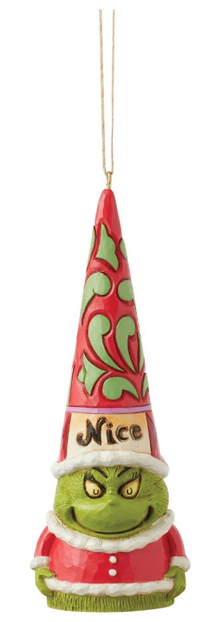 GRINCH NAUGHTY OR NICE GNOME ORNAMENT
