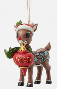 RUDOLPH W OVERSIZED DATED ORNAMENT