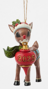 RUDOLPH W OVERSIZED DATED ORNAMENT