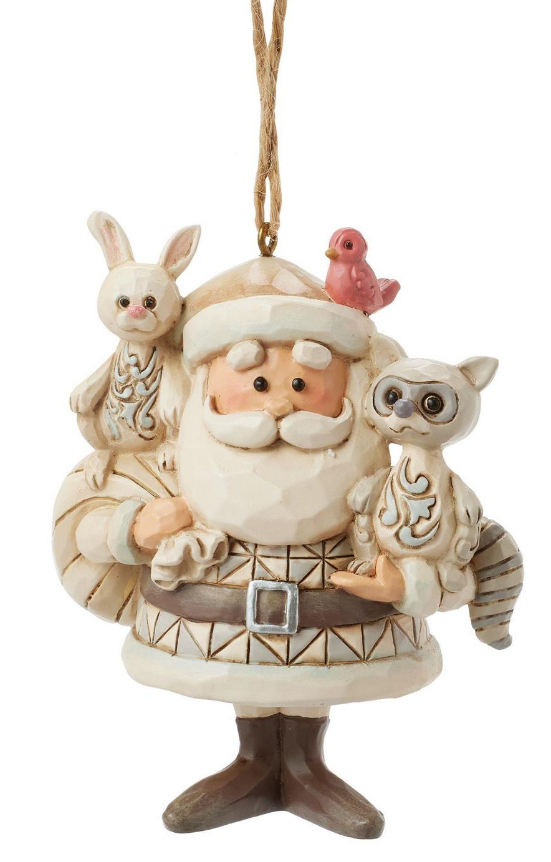 WOODLAND SANTA WITH ANIMALS ORNAMENT