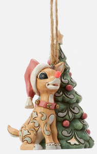 WOODLAND RUDOLPH WITH TREE ORNAMENT