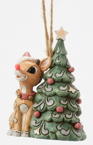 WOODLAND RUDOLPH WITH TREE ORNAMENT