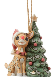 WOODLAND RUDOLPH WITH TREE ORNAMENT