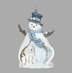 SNOWMAN ORNAMENT WITH SNOWFLAKE HAT