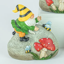 Load image into Gallery viewer, BEE GNOME GARDEN STONE
