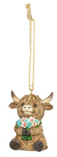Load image into Gallery viewer, SPRINGTIDE HIGHLAND COW ORNAMENT
