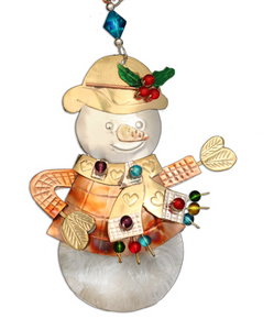 HOLLY JOLLY SNOWMAN ORNAMENT