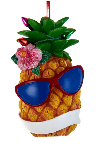 PINEAPPLE WITH SUNGLASSES ORNAMENT