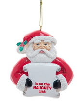 Load image into Gallery viewer, SANTA WITH NICE &amp; NAUGHTY LIST ORNAMENT
