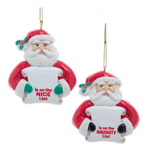 Load image into Gallery viewer, SANTA WITH NICE &amp; NAUGHTY LIST ORNAMENT
