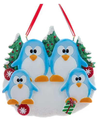 PENGUIN FAMILY OF 4 ORNAMENT