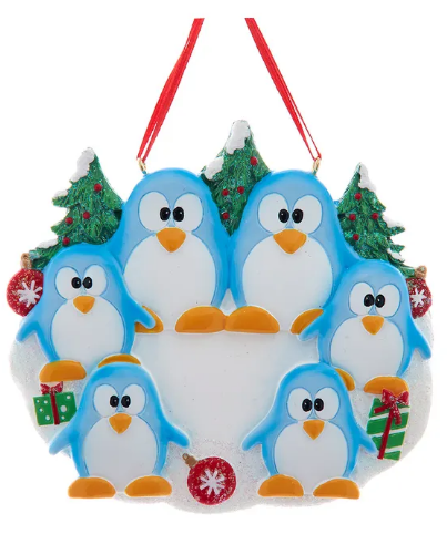PENGUIN FAMILY OF 6 ORNAMENT