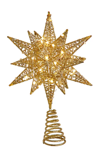 LED GOLD STARBURST TREE TOPPER