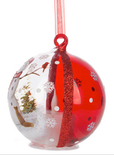 Load image into Gallery viewer, LED SNOWMAN GLASS ORNAMENT
