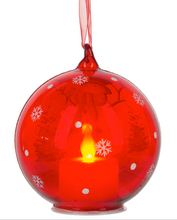 Load image into Gallery viewer, LED SNOWMAN GLASS ORNAMENT
