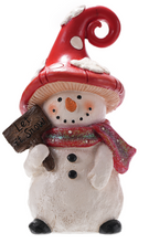 Load image into Gallery viewer, MUSHROOM HAT SNOWMAN FIGURE
