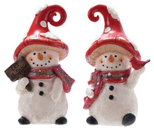 Load image into Gallery viewer, MUSHROOM HAT SNOWMAN FIGURE
