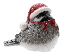 Load image into Gallery viewer, GLITTER BIRD WITH SANTA HATS FIGURE
