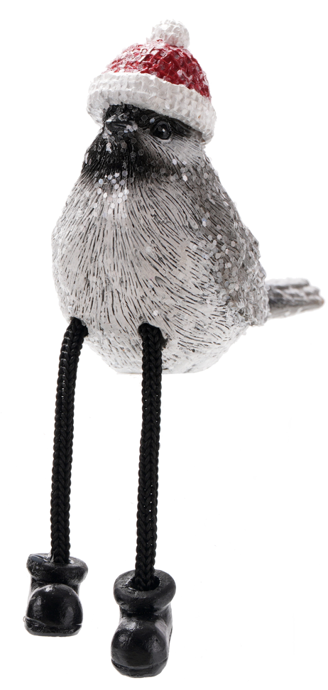 GLITTER BIRD DANGLE LEG SHELF SITTERS