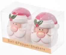 Load image into Gallery viewer, CERAMIC HAPPY SANTA SALT &amp; PEPPER SHAKER SET
