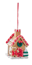 Load image into Gallery viewer, PEPPERMINT CANDY CHRISTMAS GINGERBREAD HOUSE ORNAMENT
