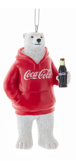 COCA-COLA® POLAR BEAR WEARING HOODIE ORNAMENT