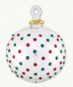 CO-281 FULL SIZE CRYSTAL CHATON WITH CLEAR IRIS BALL ORNAMENT
