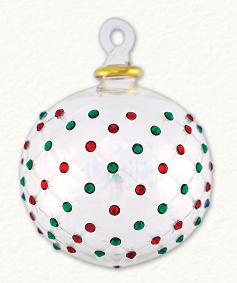 CO-281 FULL SIZE CRYSTAL CHATON WITH CLEAR IRIS BALL ORNAMENT