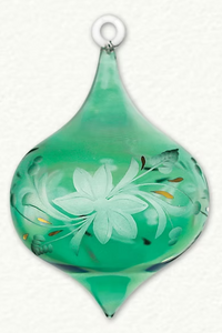 CO-875 MID SIZED CLEAR ETCHED ONION SHAPED ORNAMENT