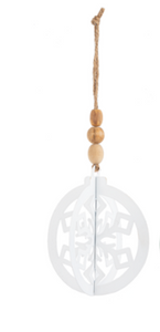 LASER CUT ORNAMENT WITH WOOD BEADS ORNAMENT