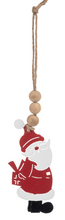Load image into Gallery viewer, LASER CUT SANTA WITH WOOD BEADS ORNAMENT

