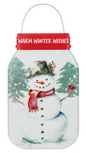 Load image into Gallery viewer, MASON JAR SNOWMAN WALL DECOR
