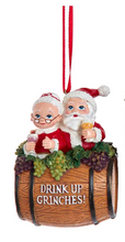 Load image into Gallery viewer, MR &amp; MRS SANTA BARREL ORNAMENT
