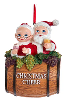 Load image into Gallery viewer, MR &amp; MRS SANTA BARREL ORNAMENT
