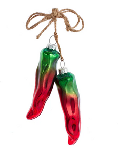GLASS CHILLI PEPPERS ORNAMENT