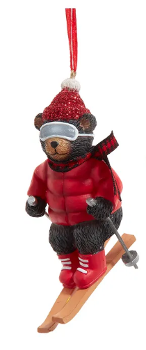 SKIING BEAR ORNAMENT