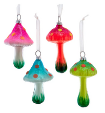 Load image into Gallery viewer, GLOW-IN-THE-DARK MUSHROOM GLASS ORNAMENT
