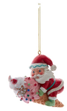 Load image into Gallery viewer, SANTA WITH ICE CREAM ORNAMENT
