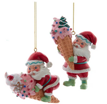 Load image into Gallery viewer, SANTA WITH ICE CREAM ORNAMENT
